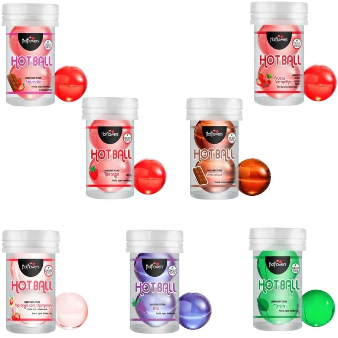 Bolinha Hot Ball Beija Muito 2 Unid. Hot Flowers R$15,00