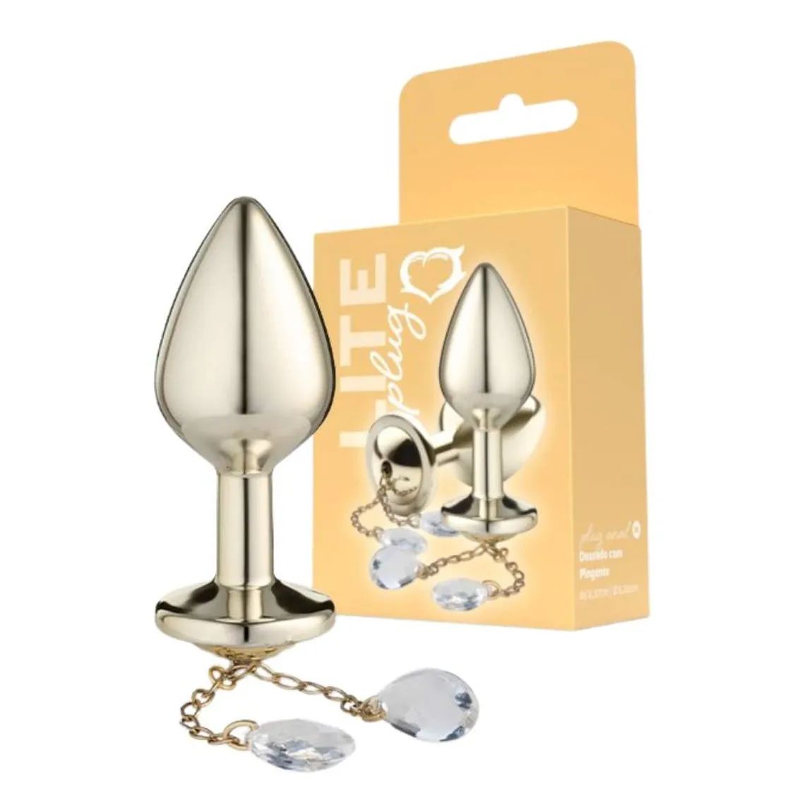 Plug Anal Dourado Tamanho M Com Pingente  $35,00