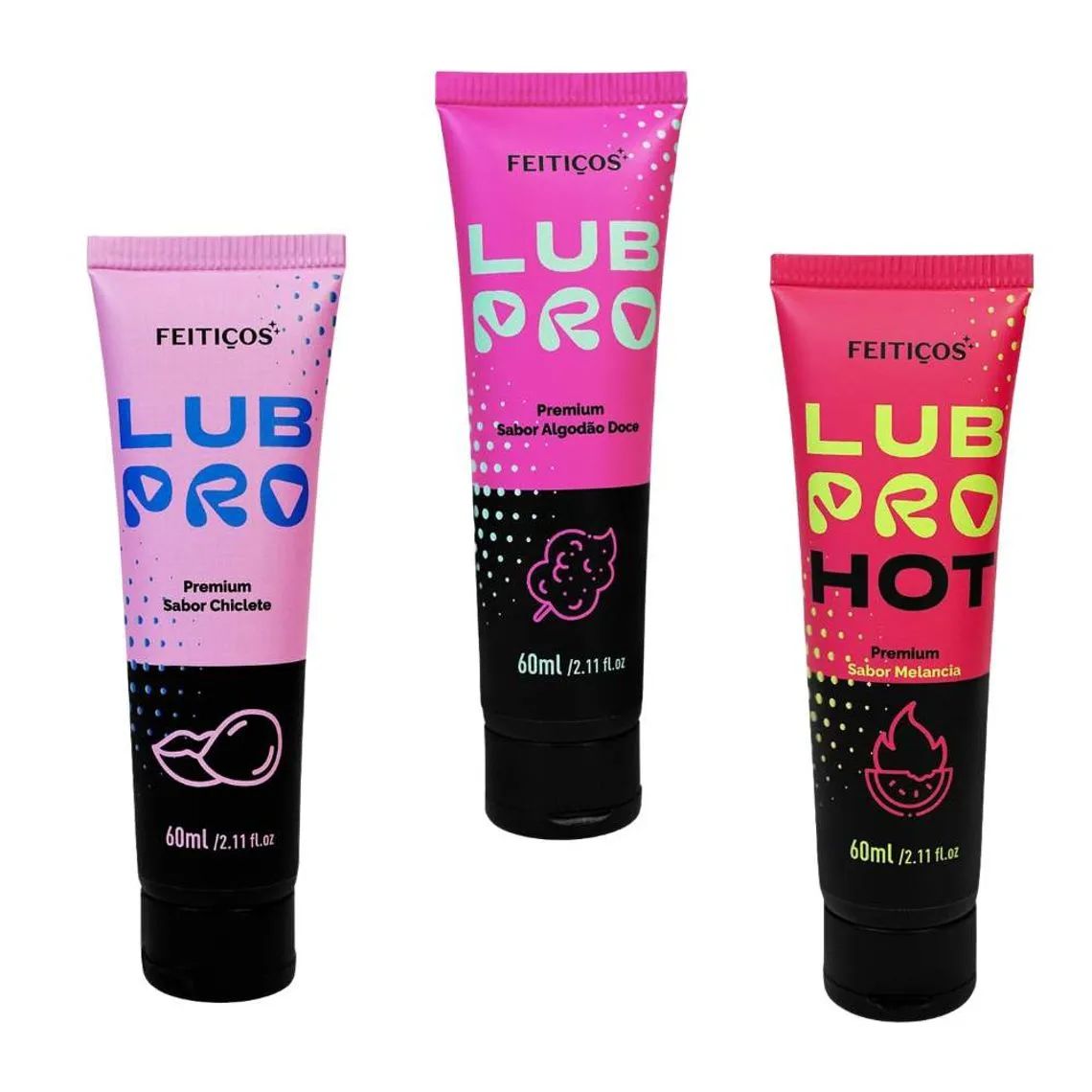 Lubrificante Beijável LubPro Sabores 60ml Feitiços R$30,00
