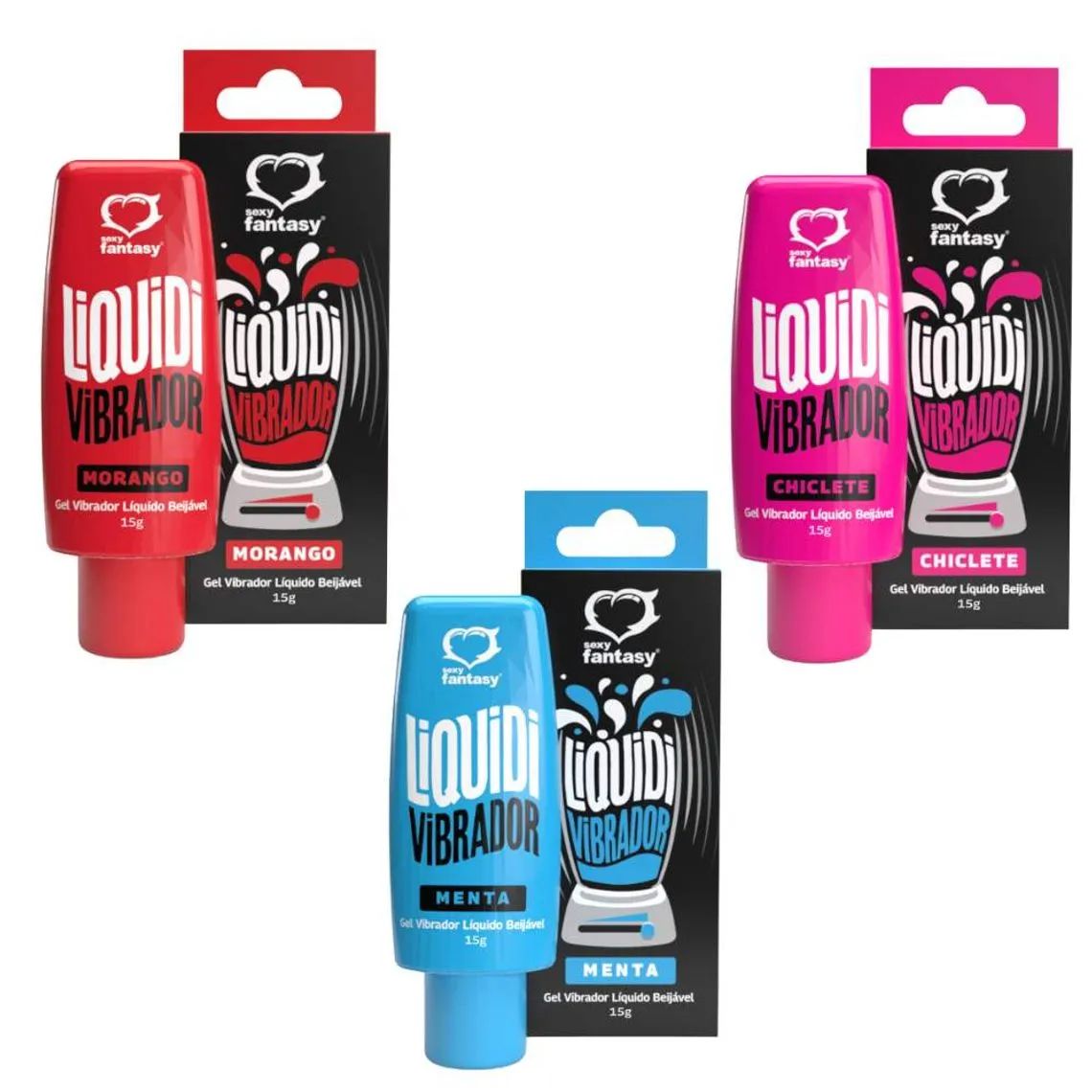 Gel Beijável Liquidi Vibrador 15g Sexy Fantasy R$20,00